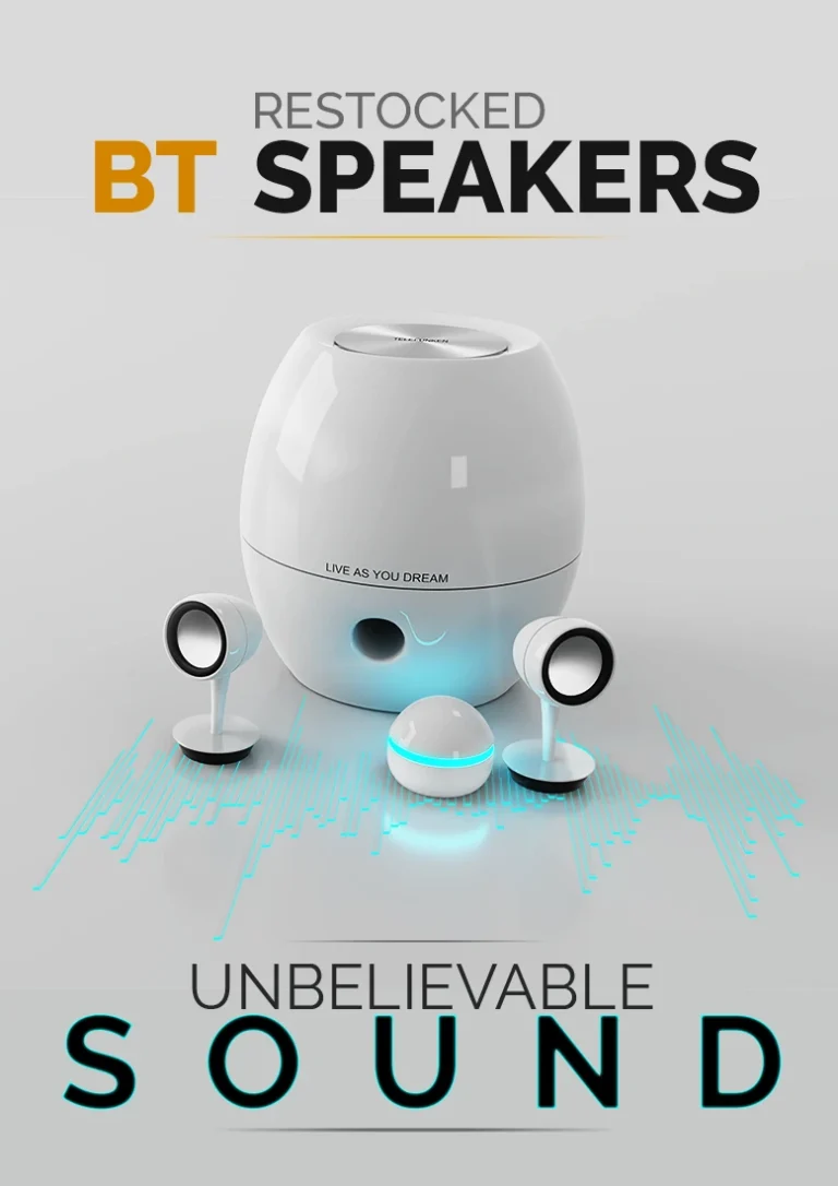 Enceinte Bluetooth réalisée en 3D, finalisée sur PHOTOSHOP et ILLUSTRATOR - Eric PREZELIN